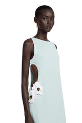 Cynthia Mini Dress Green Cut-Out with 3D Petals