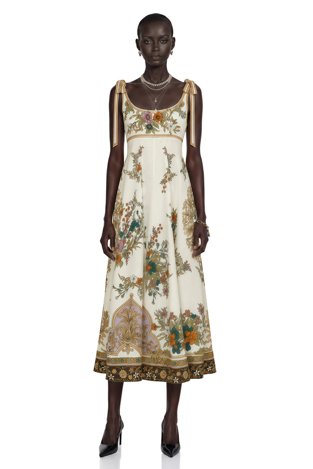 Piper Maxi Dress Brown Color Block Print