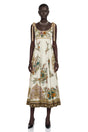 Piper Maxi Dress Brown Color Block Print