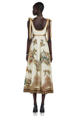 Piper Maxi Dress Brown Color Block Print