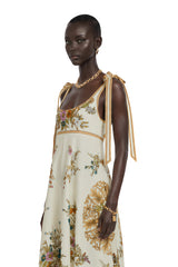 Piper Maxi Dress Brown Color Block Print