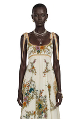 Piper Maxi Dress Brown Color Block Print