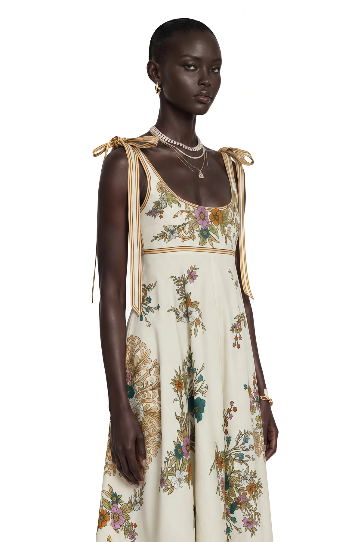 Piper Maxi Dress Brown Color Block Print