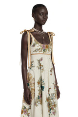 Piper Maxi Dress Brown Color Block Print