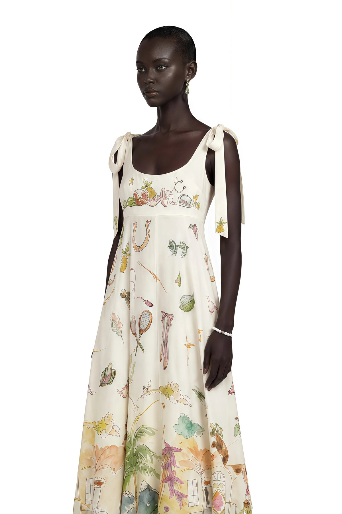 Isabel Maxi Dress Green Color Block Print