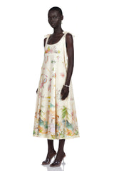 Isabel Maxi Dress Green Color Block Print