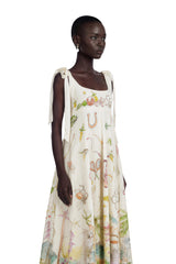 Isabel Maxi Dress Green Color Block Print