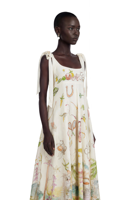 Isabel Maxi Dress Green Color Block Print