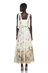 Isabel Maxi Dress Green Color Block Print