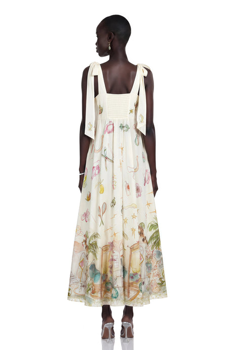 Isabel Maxi Dress Green Color Block Print