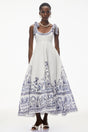 Liliana Maxi Dress White Color Block Print