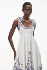 Liliana Maxi Dress White Color Block Print