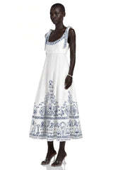 Corinna Maxi Dress White Color Block Print