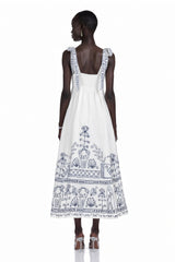 Corinna Maxi Dress White Color Block Print