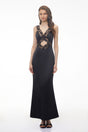Malaya Maxi Dress Black Cut-Out Floral Lace