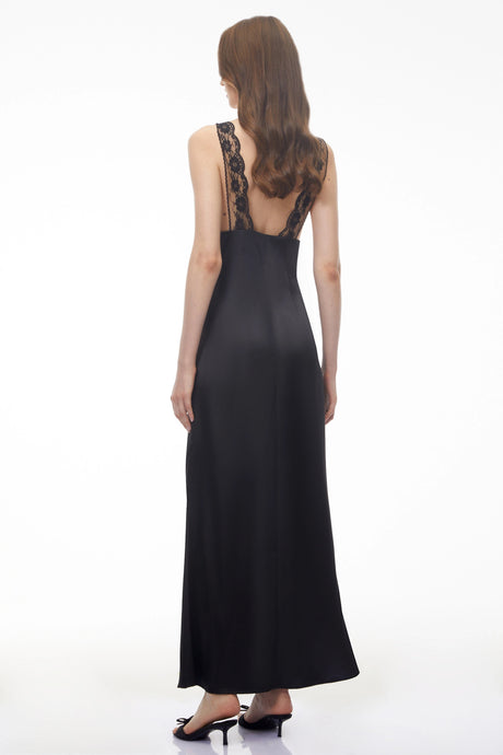 Malaya Maxi Dress Black Cut-Out Floral Lace