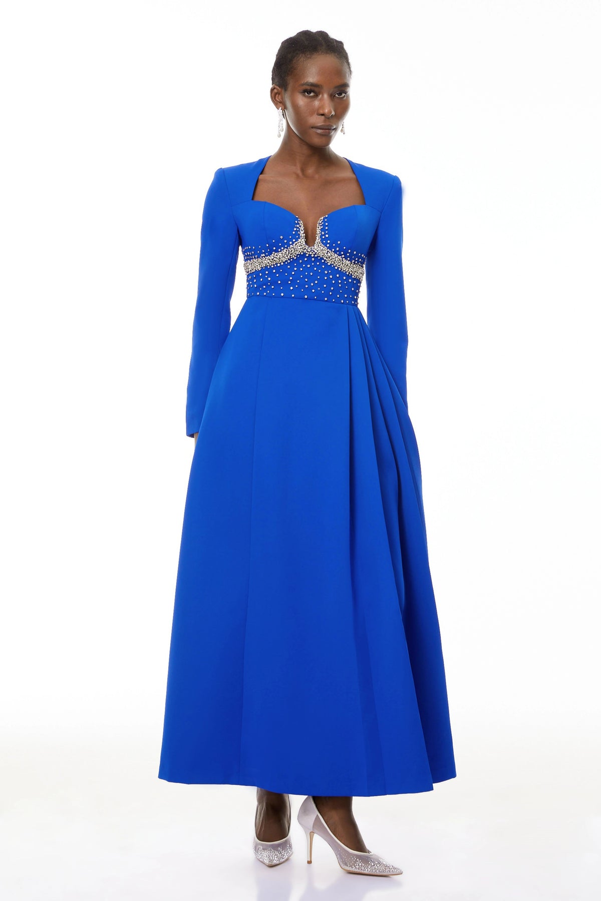 Heaven Maxi Dress Blue Crystal Embellished