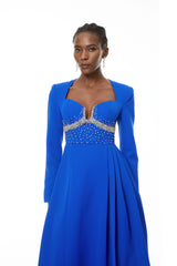 Heaven Maxi Dress Blue Crystal Embellished