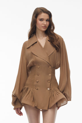 Gabrielle Dress Khaki Double-Breasted Blazer