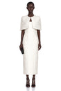 Caterinella Maxi Dress White Satin & Cape Set