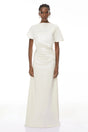 Serenity Maxi Dress White Asymmetrical Glossy